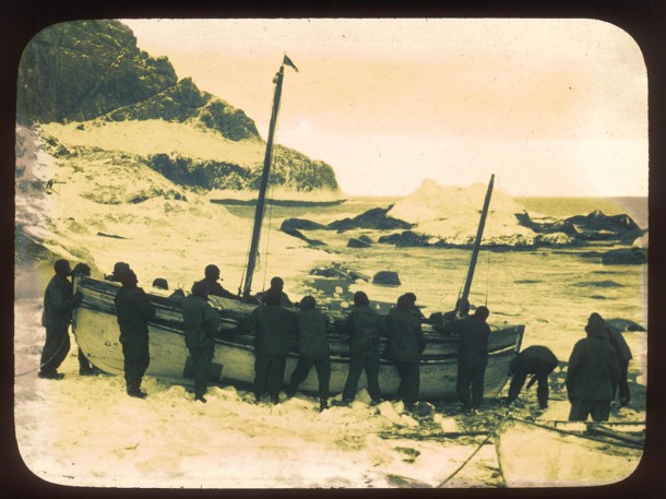 Botadura del James Caird. Expedición Shackleton. 1916
